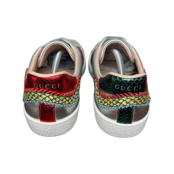 Gucci Ace Sneakers Silver Dragon Leather Size 7 Men / 8.5 Women Unisex Italy main image 16